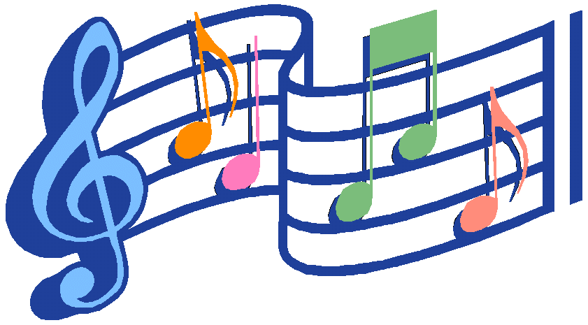 Colorful music staff